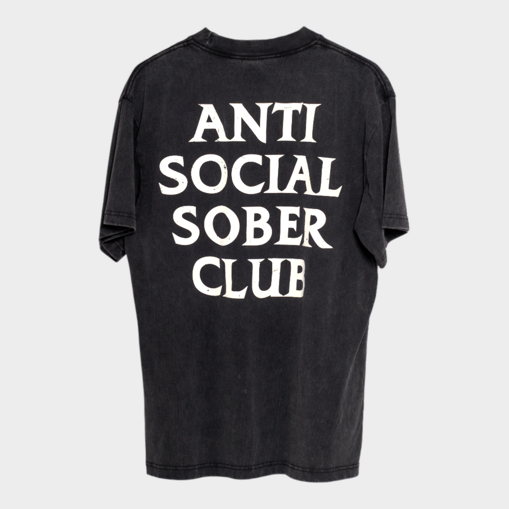 Anti Social Sober Tee-Vintage Black