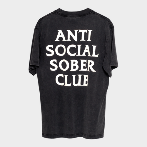 Anti Social Sober Tee-Vintage Black