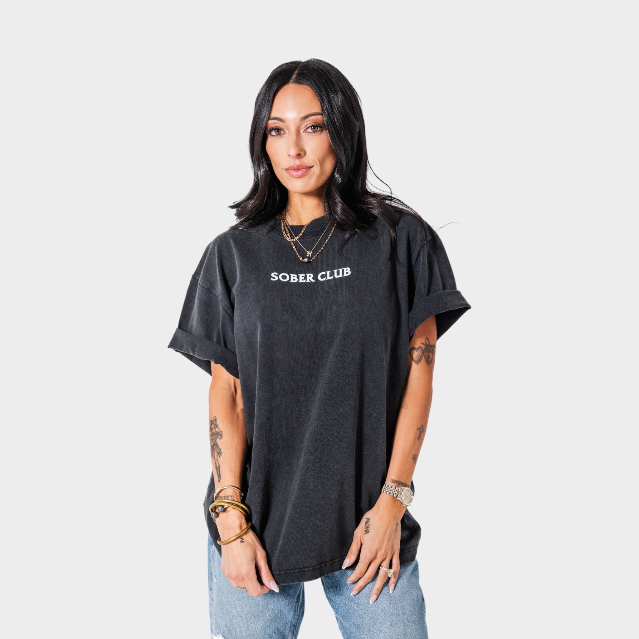 Anti Social Sober Tee-Vintage Black